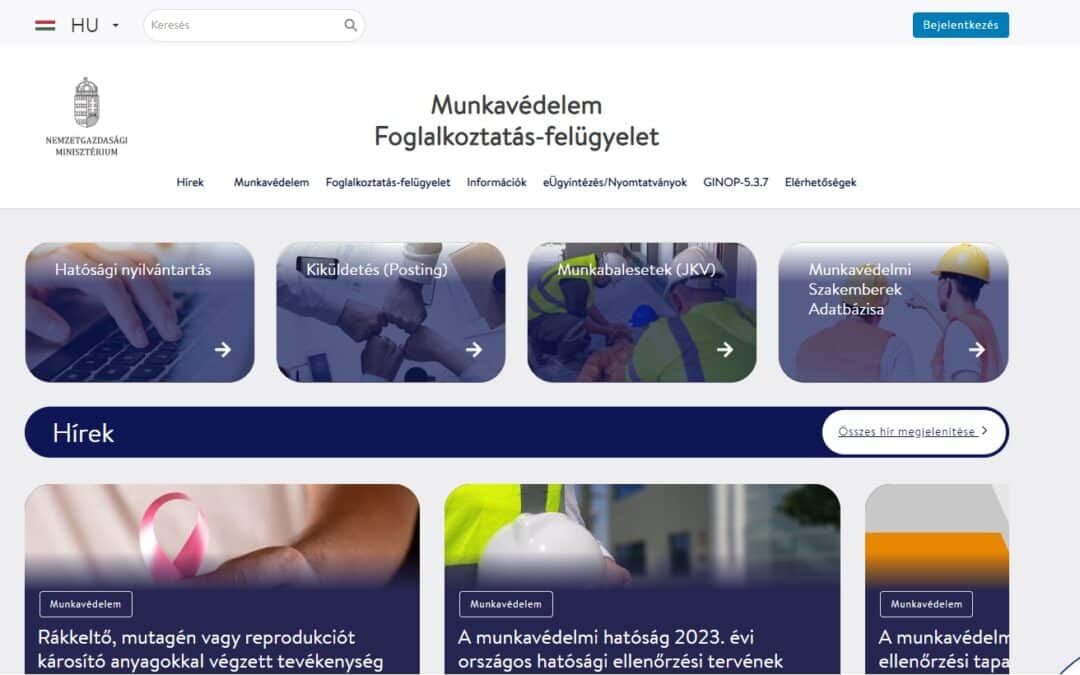 Megújult a Nemzetgazdasági Minisztérium munkavédelmi és foglalkoztatás-felügyeleti honlapja