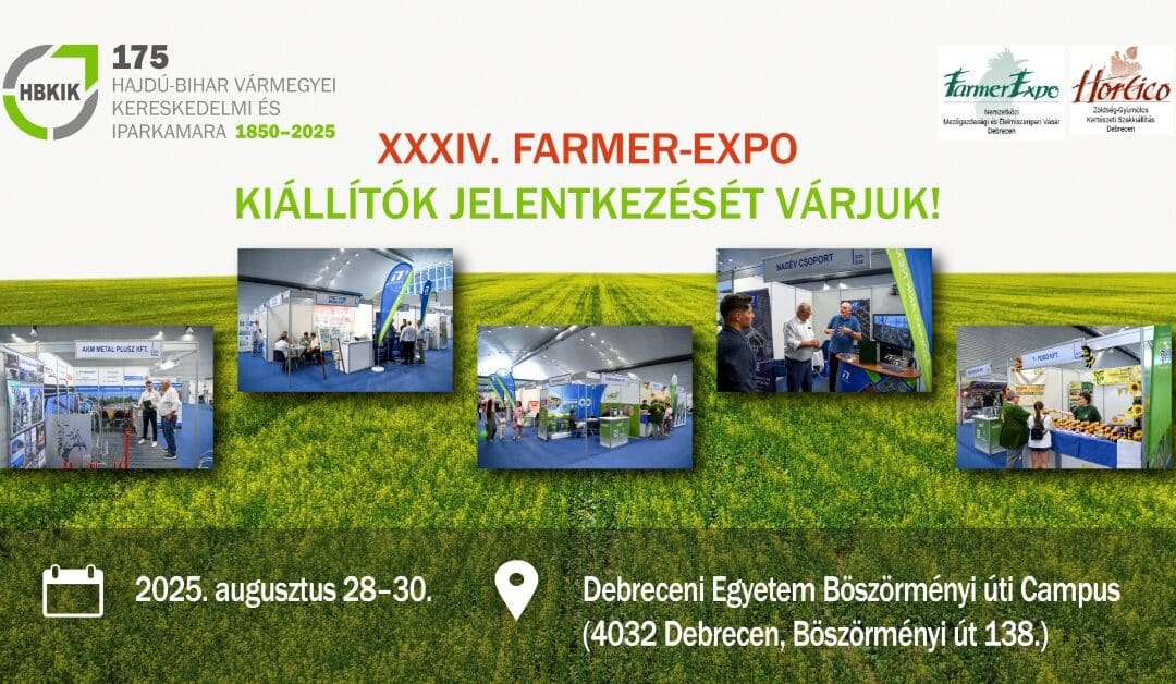 Kiállítók jelentkezését várjuk a kamarai üzleti standon való részvételre a 34. Farmer Expo-n!