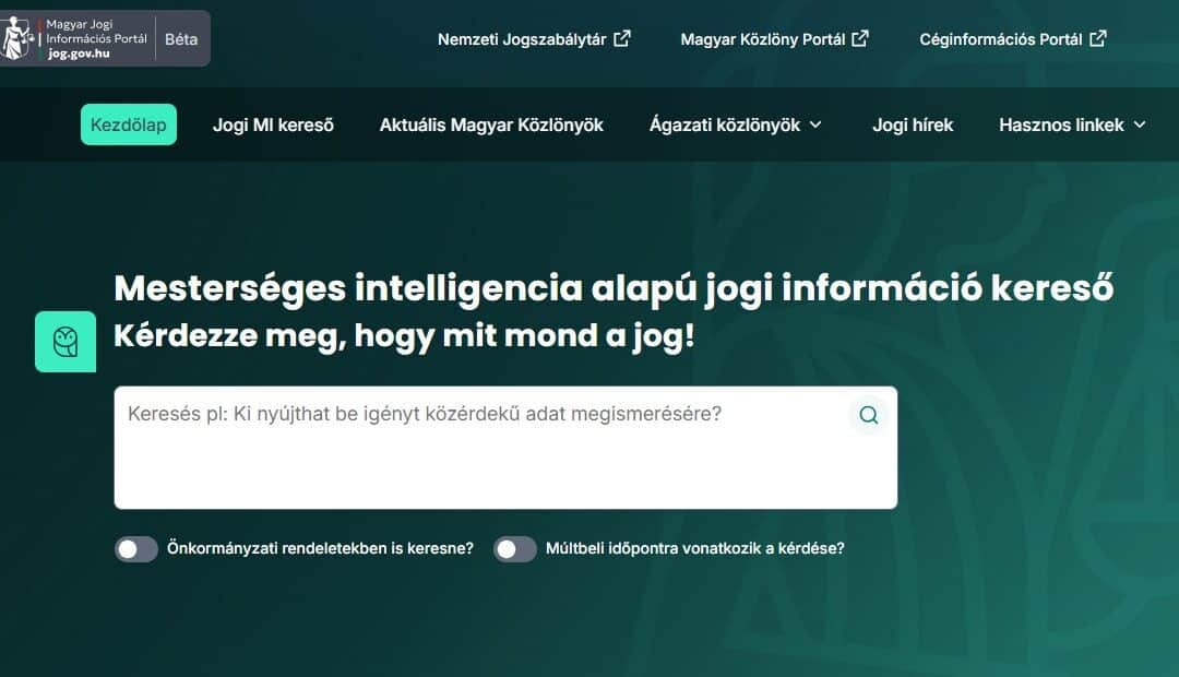 Elindult a mesterségesintelligencia-alapú jogi információkereső